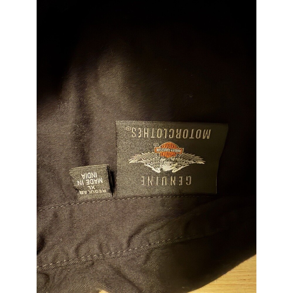 Harley-Davidson Genuine MotorClothes Men’s XL Black Gray Button Up Shirt - Picture 8 of 10
